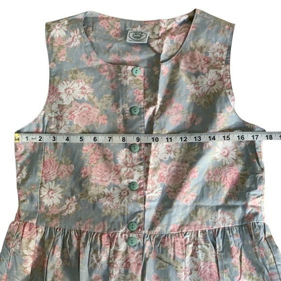 Vintage Laura Ashley Great Britain Cottagecore Floral Crop Jumpsuit Bow Pockets - Picture 4 of 11